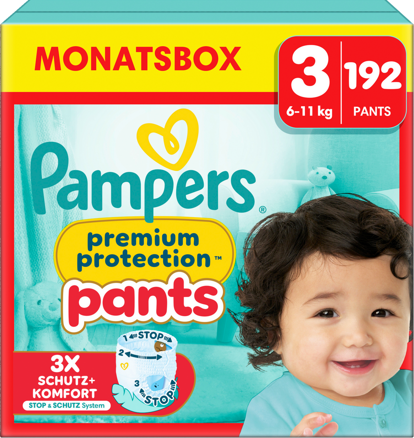 Pampers Premium Protection Pants Gr.3 Midi 6-11kg (192 STK) Monatsbox