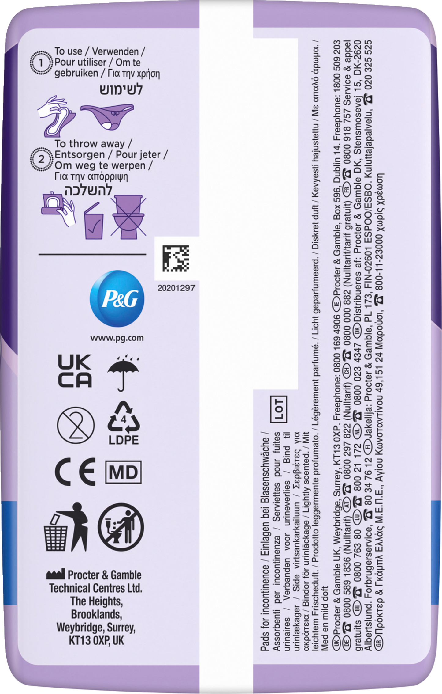 Always Discreet Inkontinenz-Einlagen Long Plus (64 STK) Monatspaket