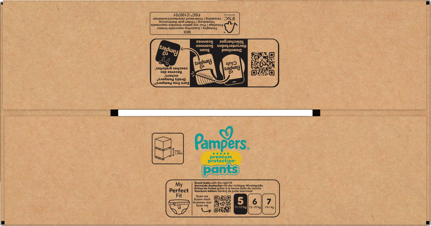 Pampers Premium Protection Pants Gr.5 Junior 12-17kg (144 STK) Monatsbox