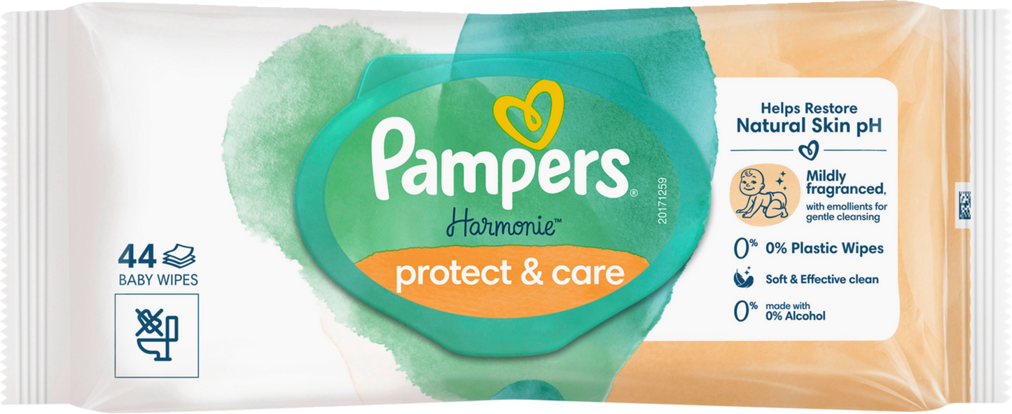 Pampers Harmonie Protect & Care Feuchttücher (44 STK) Beutel