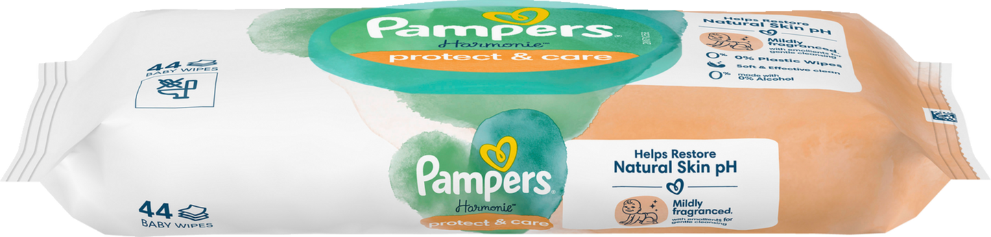 Pampers Harmonie Protect & Care Feuchttücher (44 STK) Beutel