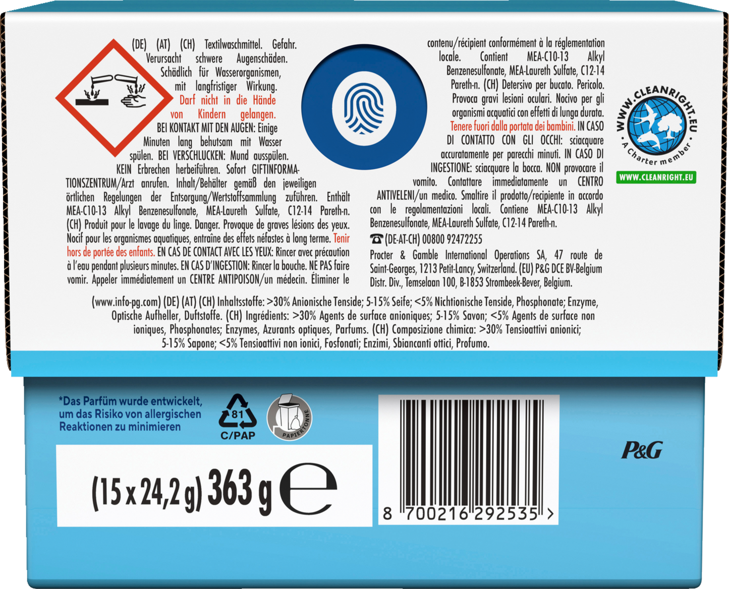 Lenor All-in-1 Pods Sensitiv 15 Waschladungen