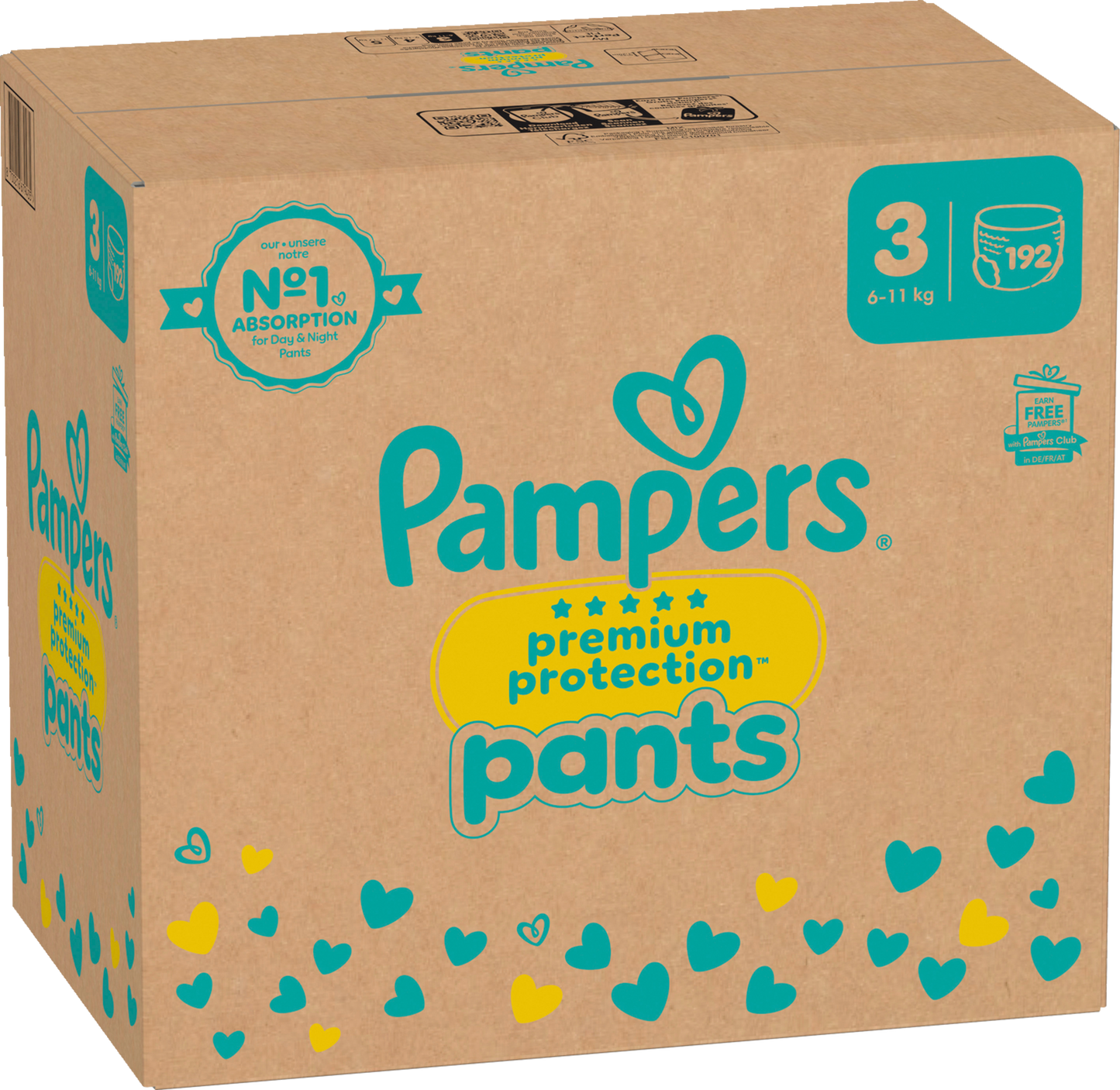 Pampers Premium Protection Pants Gr.3 Midi 6-11kg (192 STK) Monatsbox