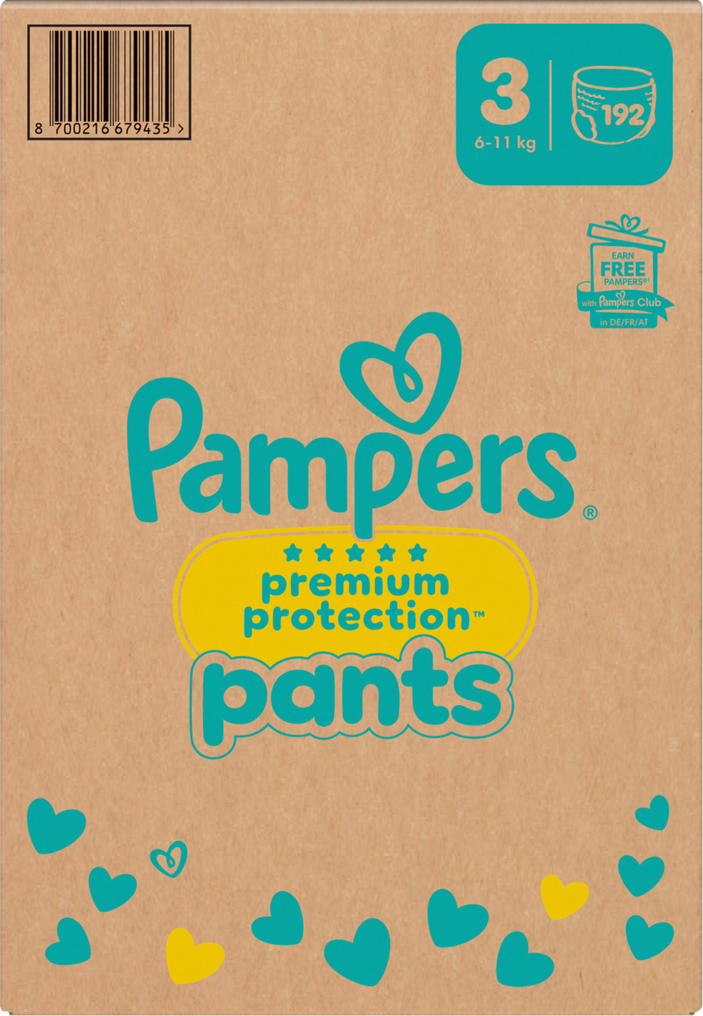 Pampers Premium Protection Pants Gr.3 Midi 6-11kg (192 STK) Monatsbox