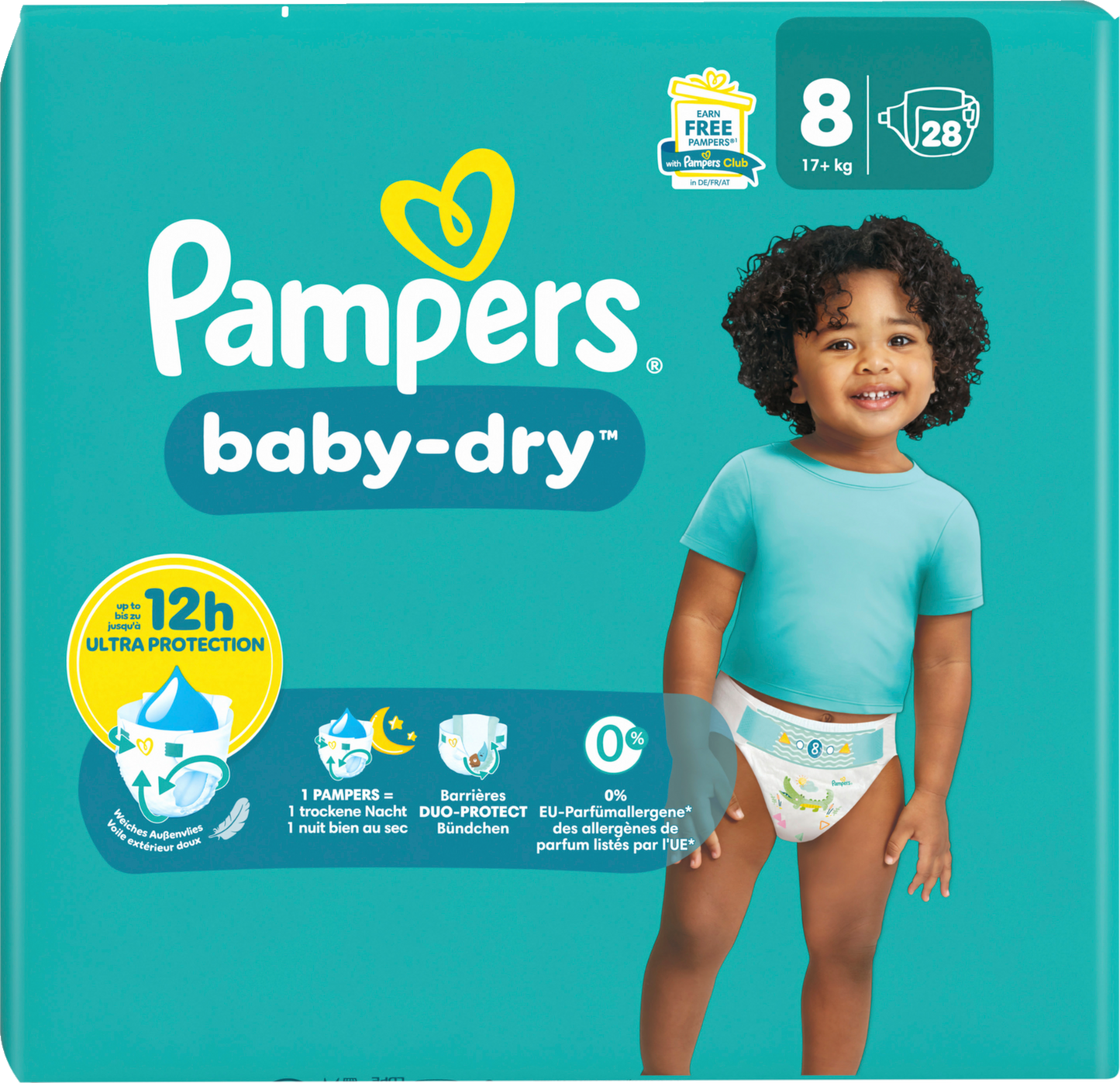 Pampers Baby-Dry Gr. 8 Extra Large Plus 17+kg (28 STK) Sparpack
