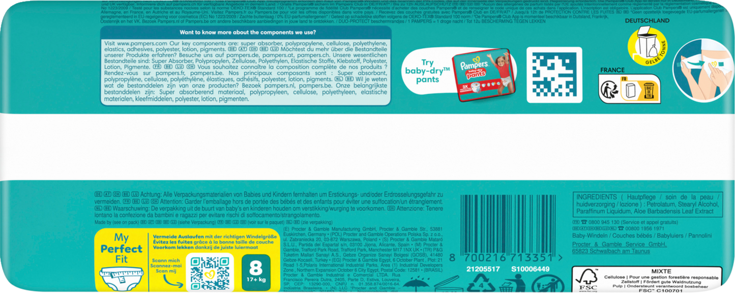 Pampers Baby-Dry Gr. 8 Extra Large Plus 17+kg (28 STK) Sparpack