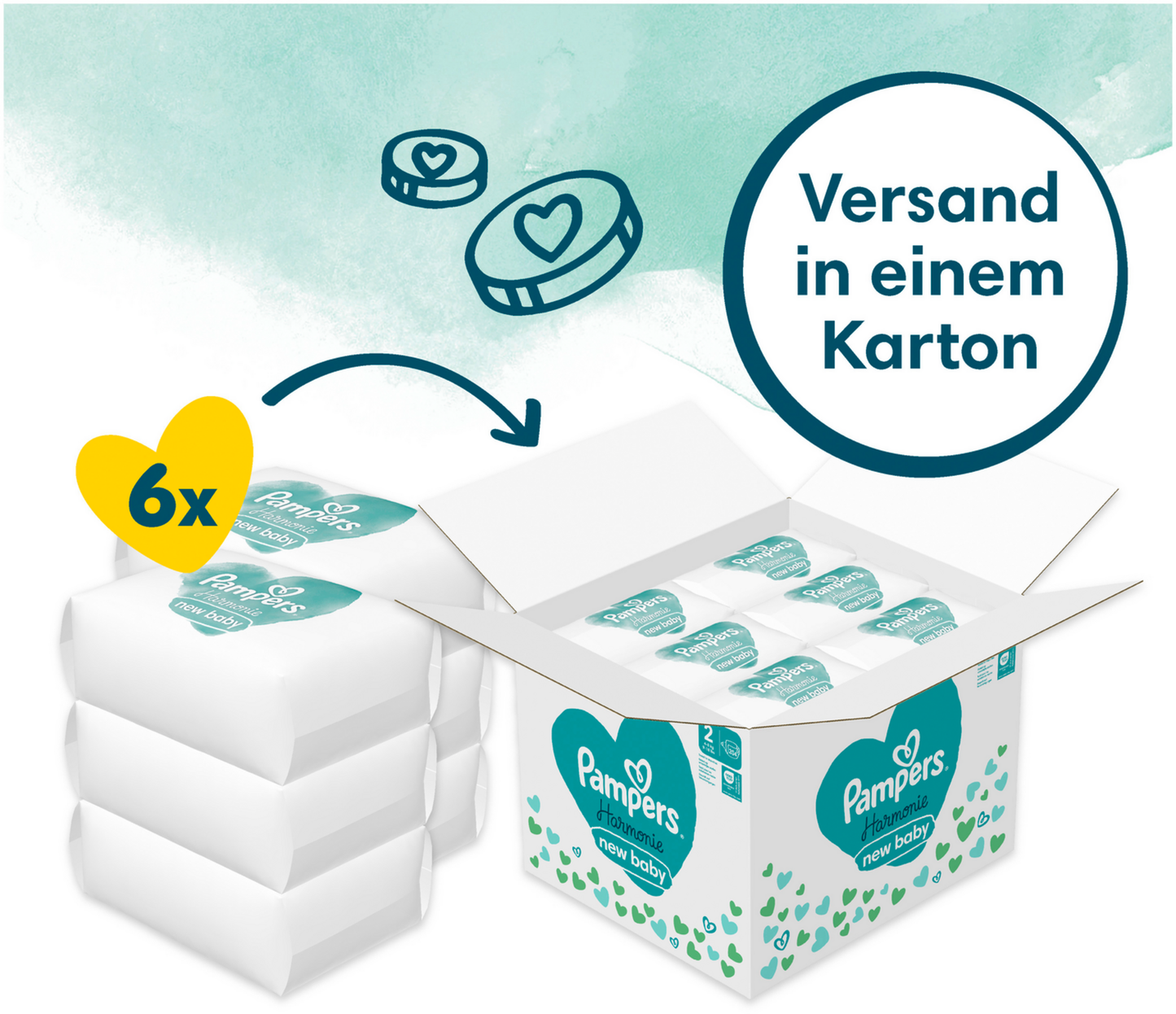 Pampers Harmonie Gr. 2 Mini 4-8kg (204 STK) Monatsbox