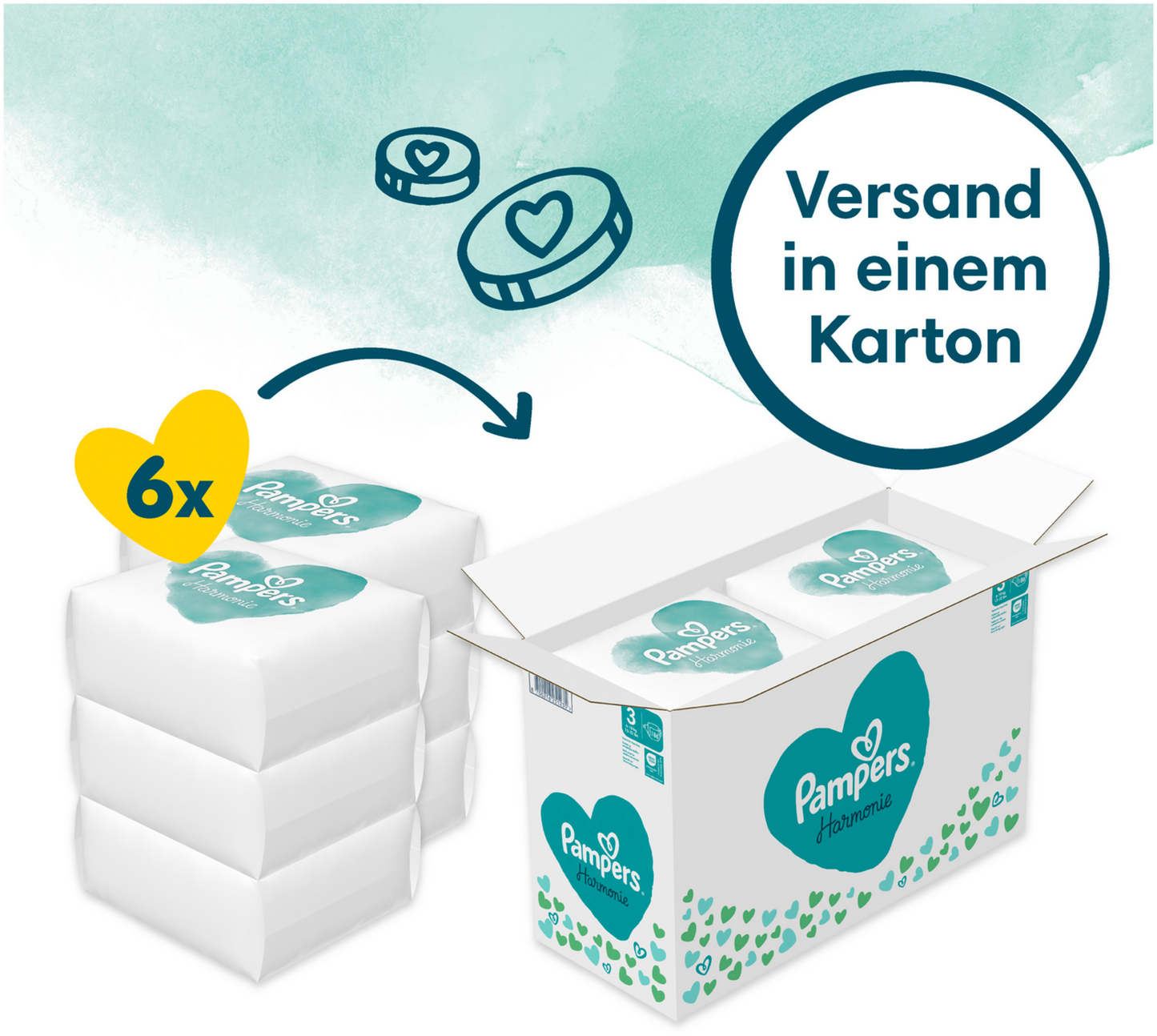 Pampers Harmonie Gr. 3 Midi 6-10kg (186 STK) Monatsbox