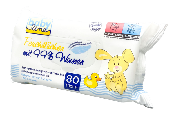 Babyline Feuchttücher 99% Wasser Karton (12 x 80 STK)