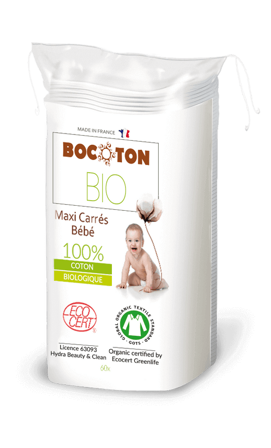 Bocoton Baby Bio Wattepads Maxi 90 X 120mm (60 STK)