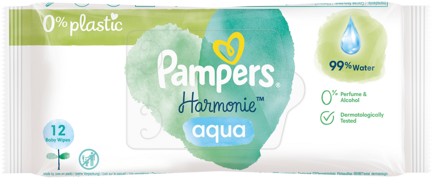 Pampers Harmonie Aqua Feuchttücher Travelpack (12 STK)