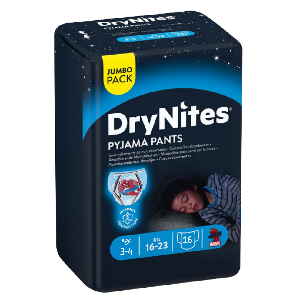 Huggies DryNites® Pyjama Pants Boy 3-4 Jahre (12-21 kg) Jumbopack (4x16 STK)