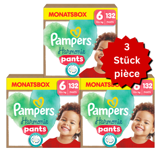 Pampers Harmonie Pants Gr. 6 Extra Large 15+kg (3x132 STK) AKTION 3 Monatsboxen