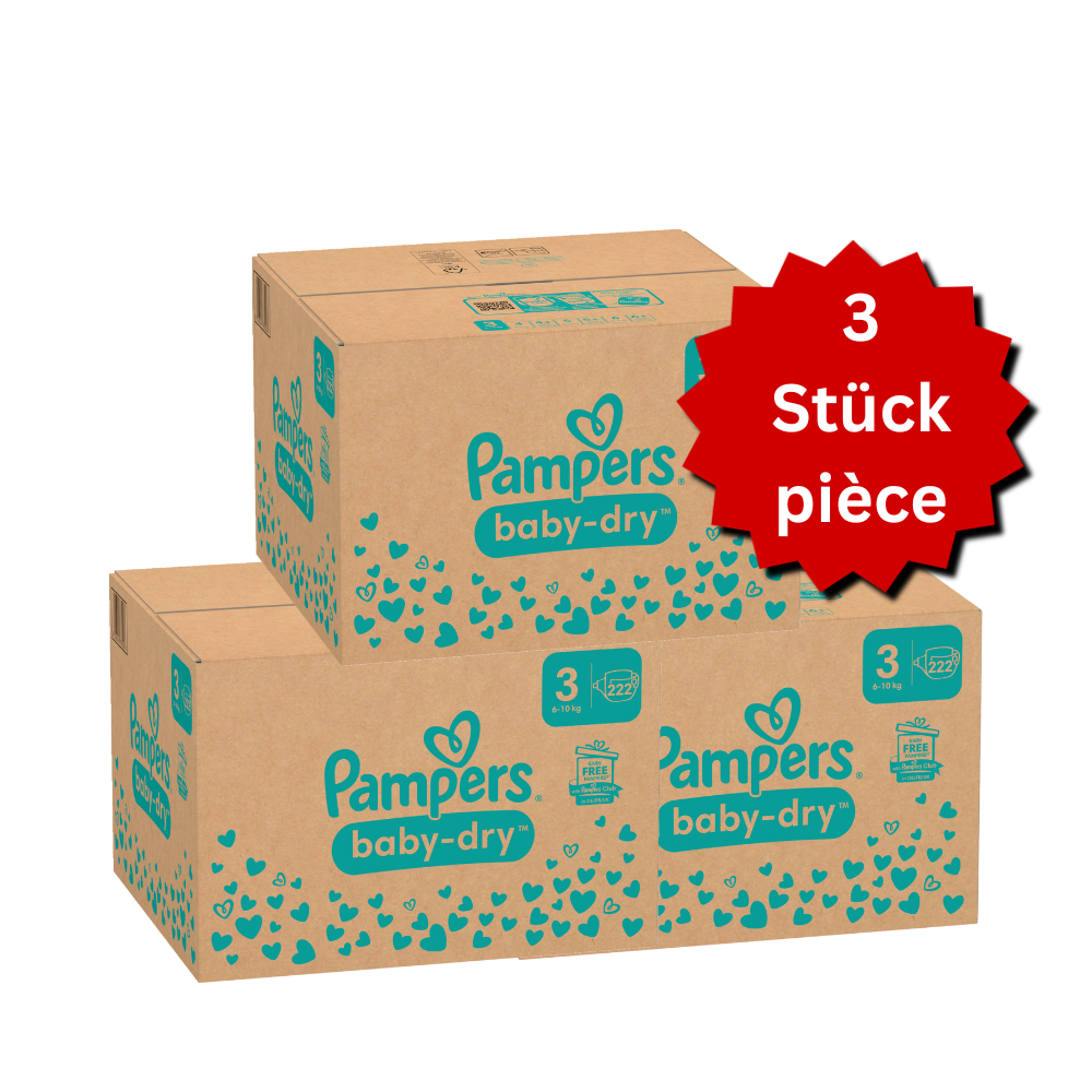 Pampers Baby-Dry Gr.3 Midi 6-10kg (3x222 STK) AKTION 3 Monatsboxen