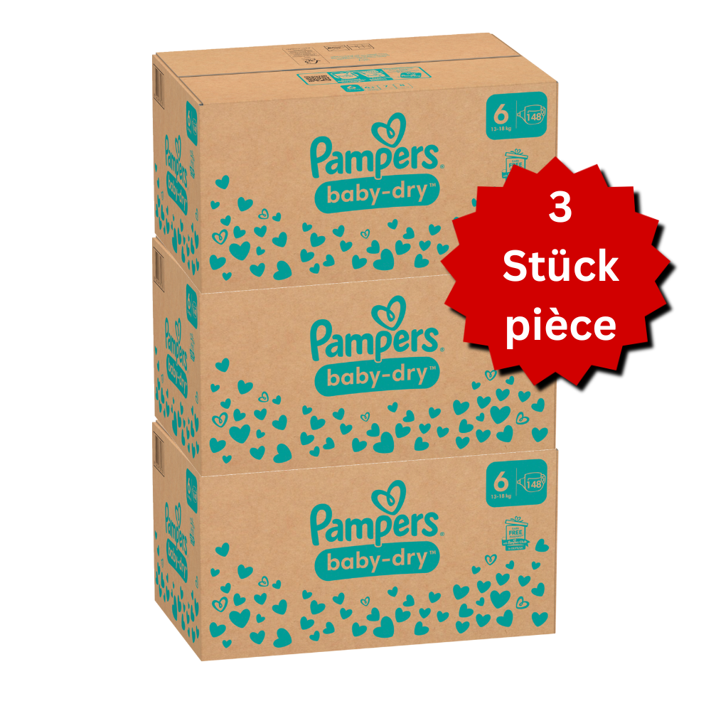 Pampers Baby-Dry Gr.6 Extra Large 13-18kg (3x148 STK) AKTION 3 Monatsboxen