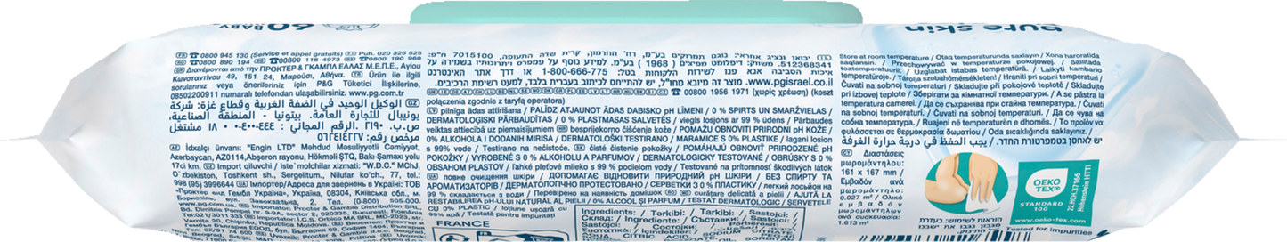Pampers Feuchte Tücher 99% Water (12 x 60 STK) Karton