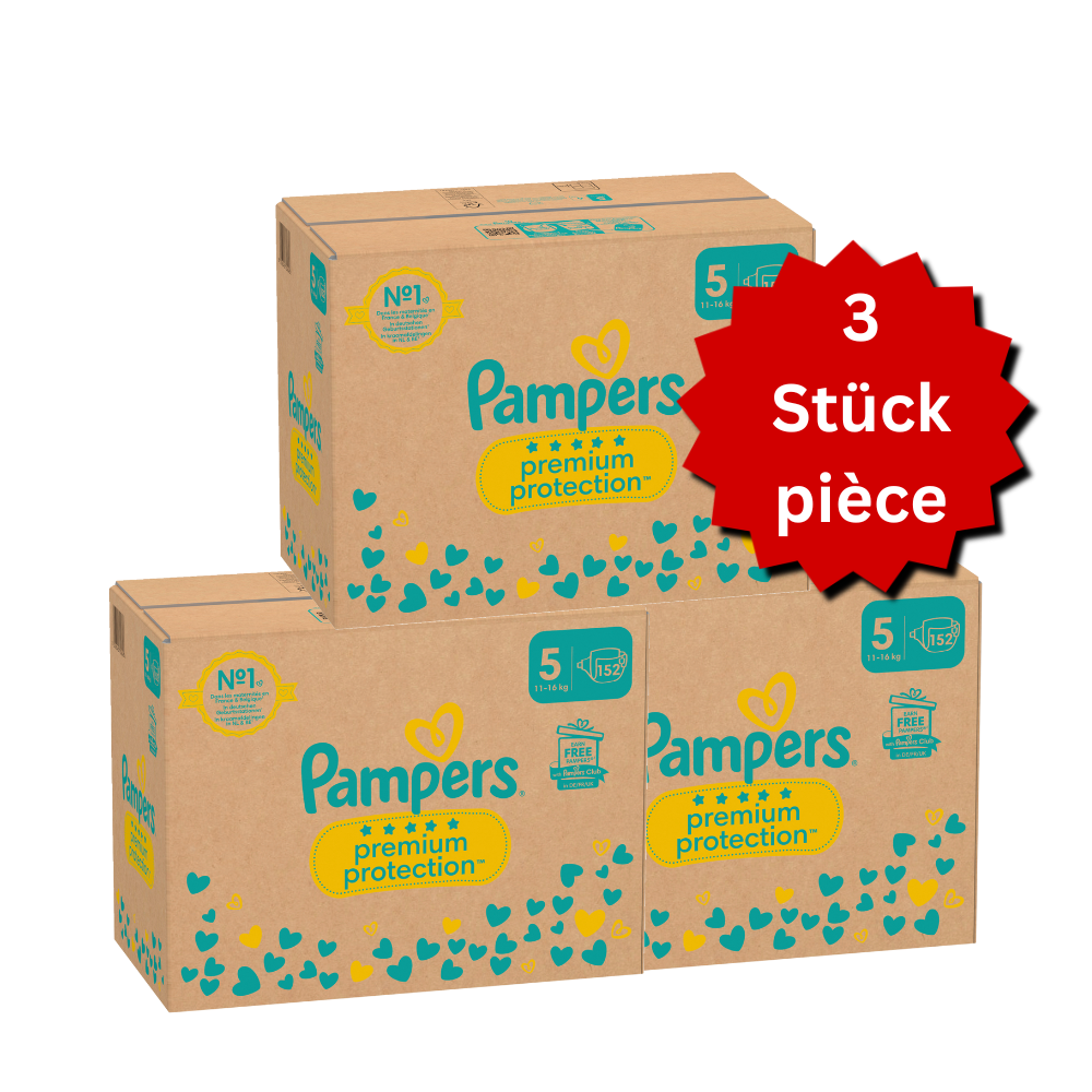 Pampers Premium Protection Gr.5 Junior 11-16kg (3x152 STK) AKTION 3 Monatsboxen