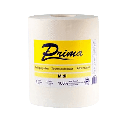 Midi - Reinigungsrolle Prima 1-lagig 6 Rollen à 320lfm