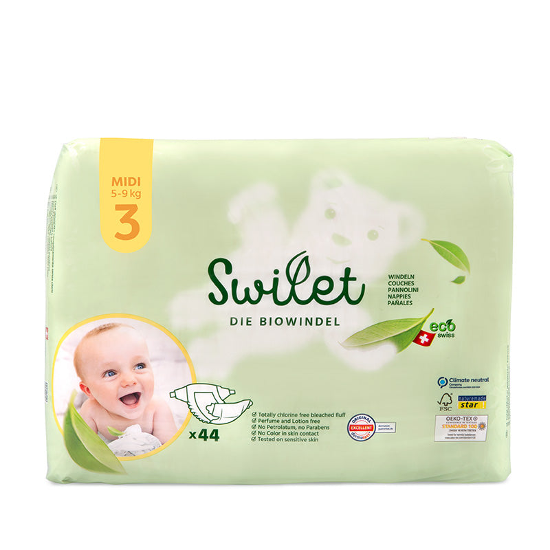 Swilet - Die Biowindel Gr. 3 Midi 5-9Kg (12x 44 STK) 2erKarton