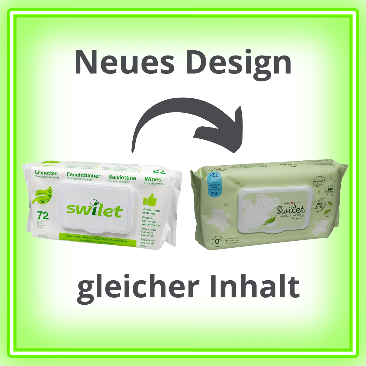 Swilet Feuchttücher Bio Karton (3 x 12 x 72 STK) AKTION 3 Karton