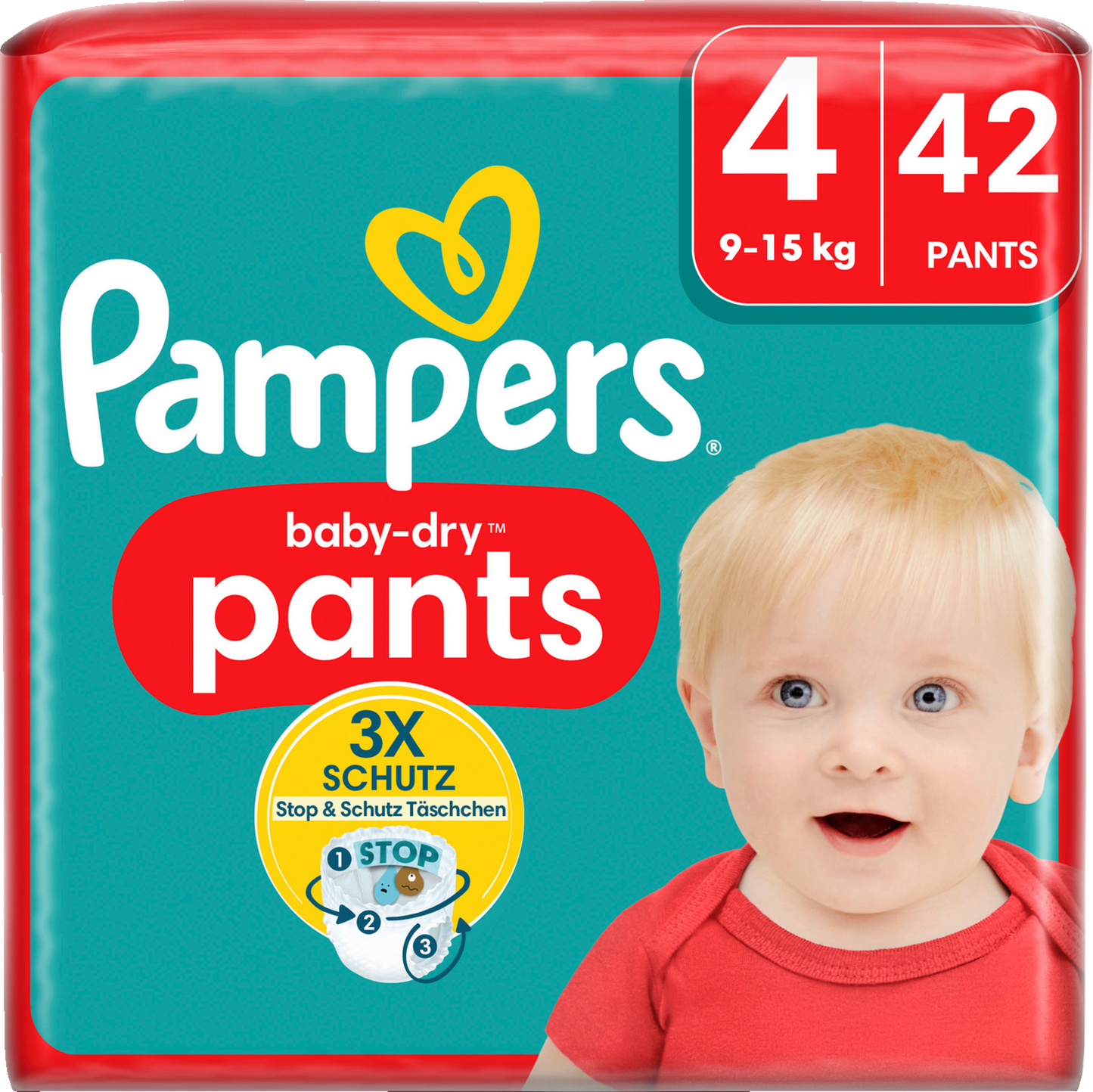 Pampers Baby-Dry PANTS Gr. 4 Maxi 9-15kg (42 STK) Beutel