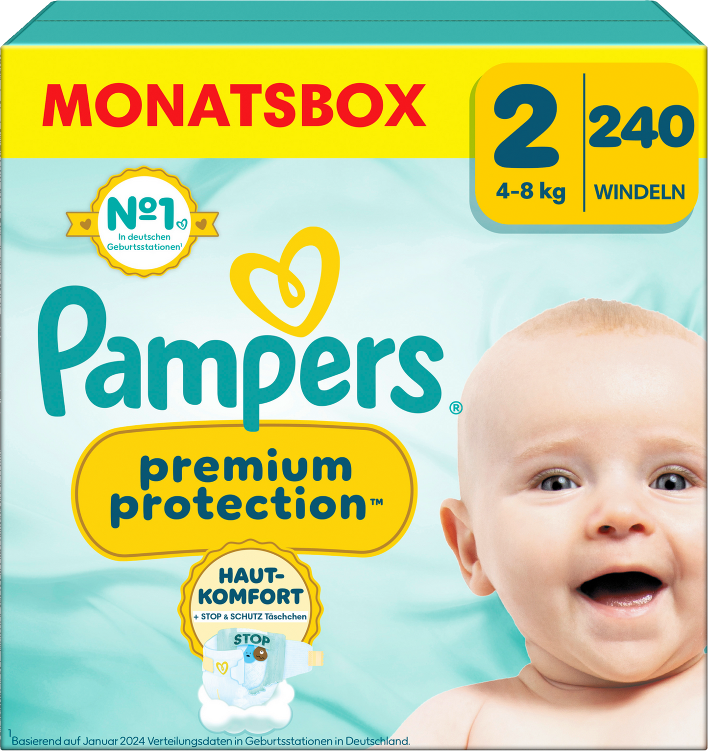 Pampers Premium Protection Gr.2 Mini 4-8kg (240 STK) Monatsbox