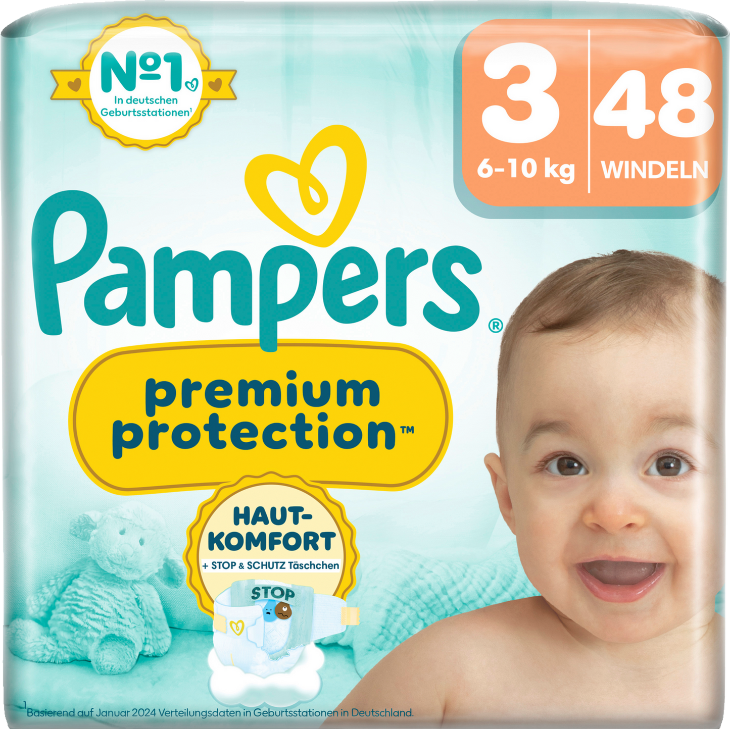 Pampers Premium Protection Gr.3 Midi 6-10kg (48 STK) Sparpack