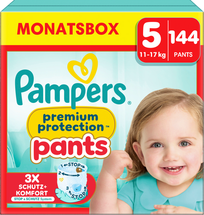 Pampers Premium Protection Pants Gr.5 Junior 12-17kg (144 STK) Monatsbox