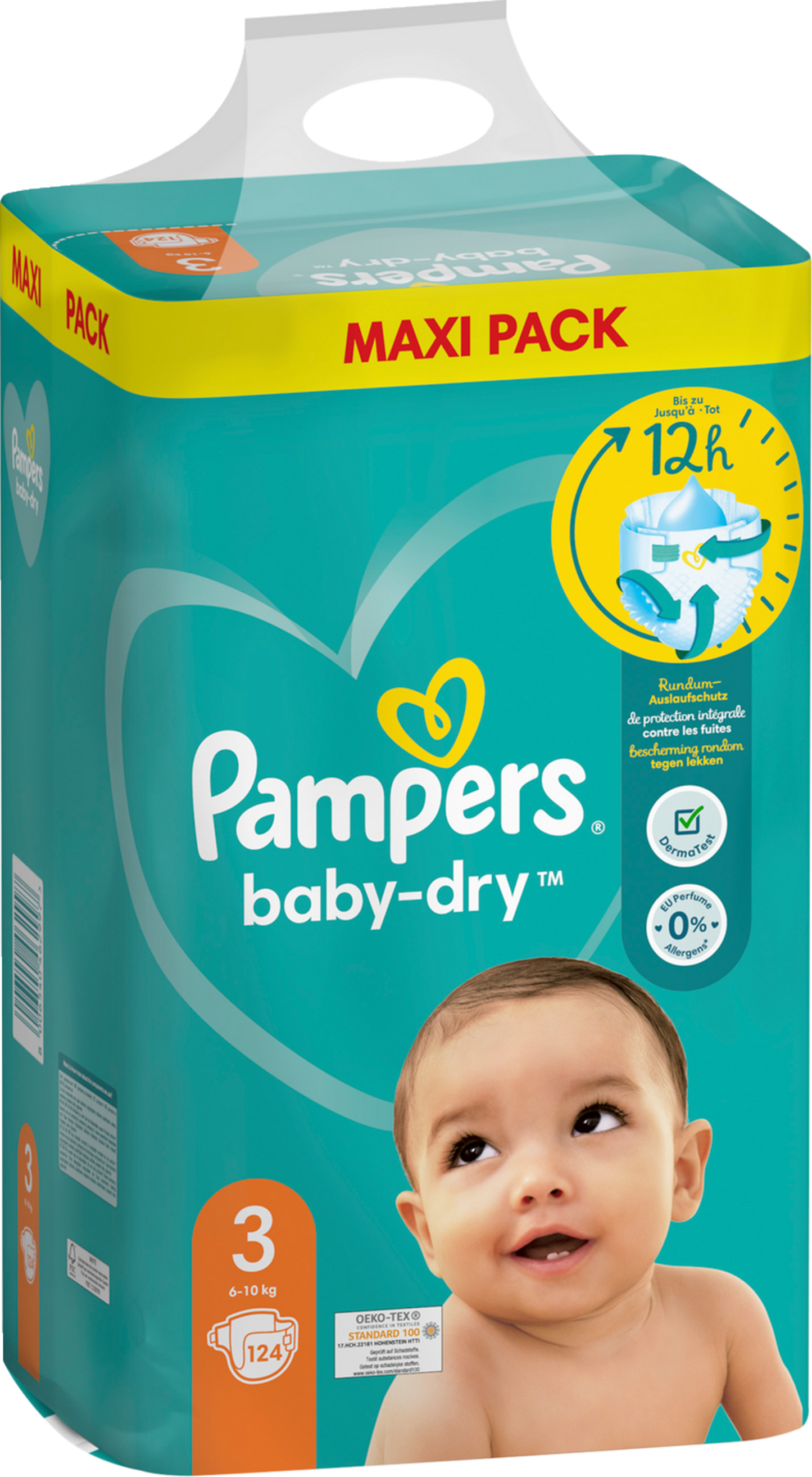 Pampers Baby-Dry Gr.3 Midi 6-10kg (124 STK) Maxi Pack
