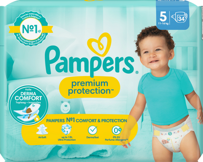 Pampers Premium Protection Gr.5 Junior 11-16kg (34 STK) Sparpack