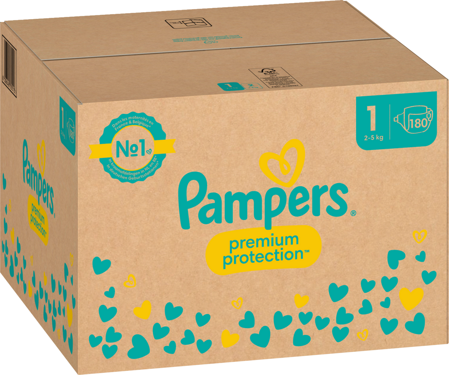 Pampers Premium Protection Gr.1 Newborn 2-5kg (180 STK) Monatsbox