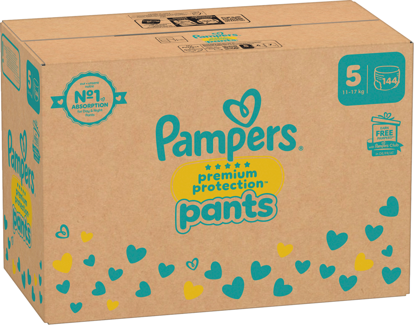 Pampers Premium Protection Pants Gr.5 Junior 12-17kg (144 STK) Monatsbox