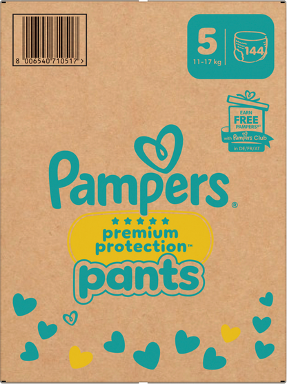 Pampers Premium Protection Pants Gr.5 Junior 12-17kg (144 STK) Monatsbox