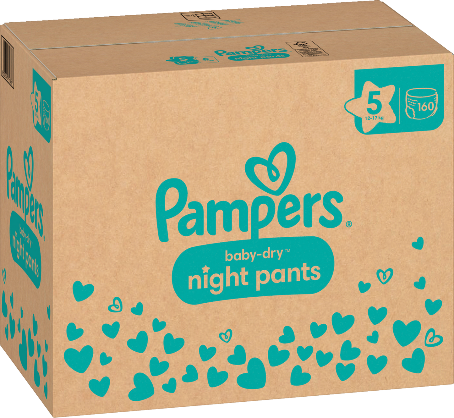 Pampers Baby-Dry Night Pants Gr. 5 Junior 12-17kg (160 STK) Monatsbox