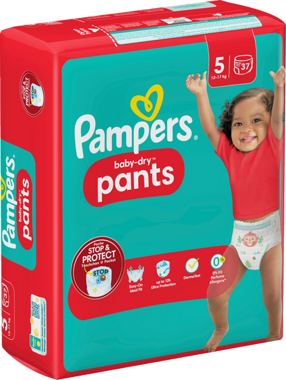 Pampers Baby-Dry PANTS Gr. 5 Junior 12-17kg (2 x 37 STK) Sparpack