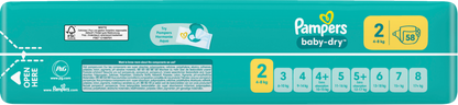 Pampers Baby-Dry Gr.2 Mini 4-8kg (58 STK) Sparpack
