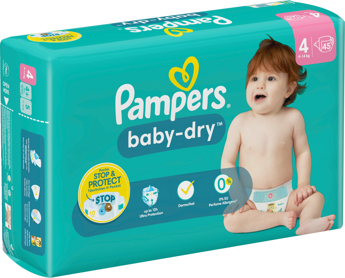 Pampers Baby-Dry Gr. 4 Maxi 9-14kg (45 STK) Sparpack