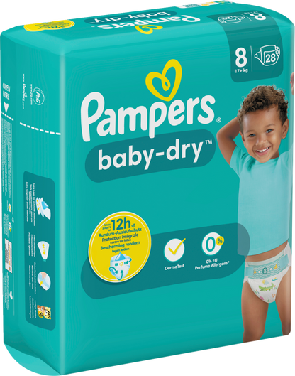 Pampers Baby-Dry Gr. 8 Extra Large Plus 17+kg (28 STK) Sparpack