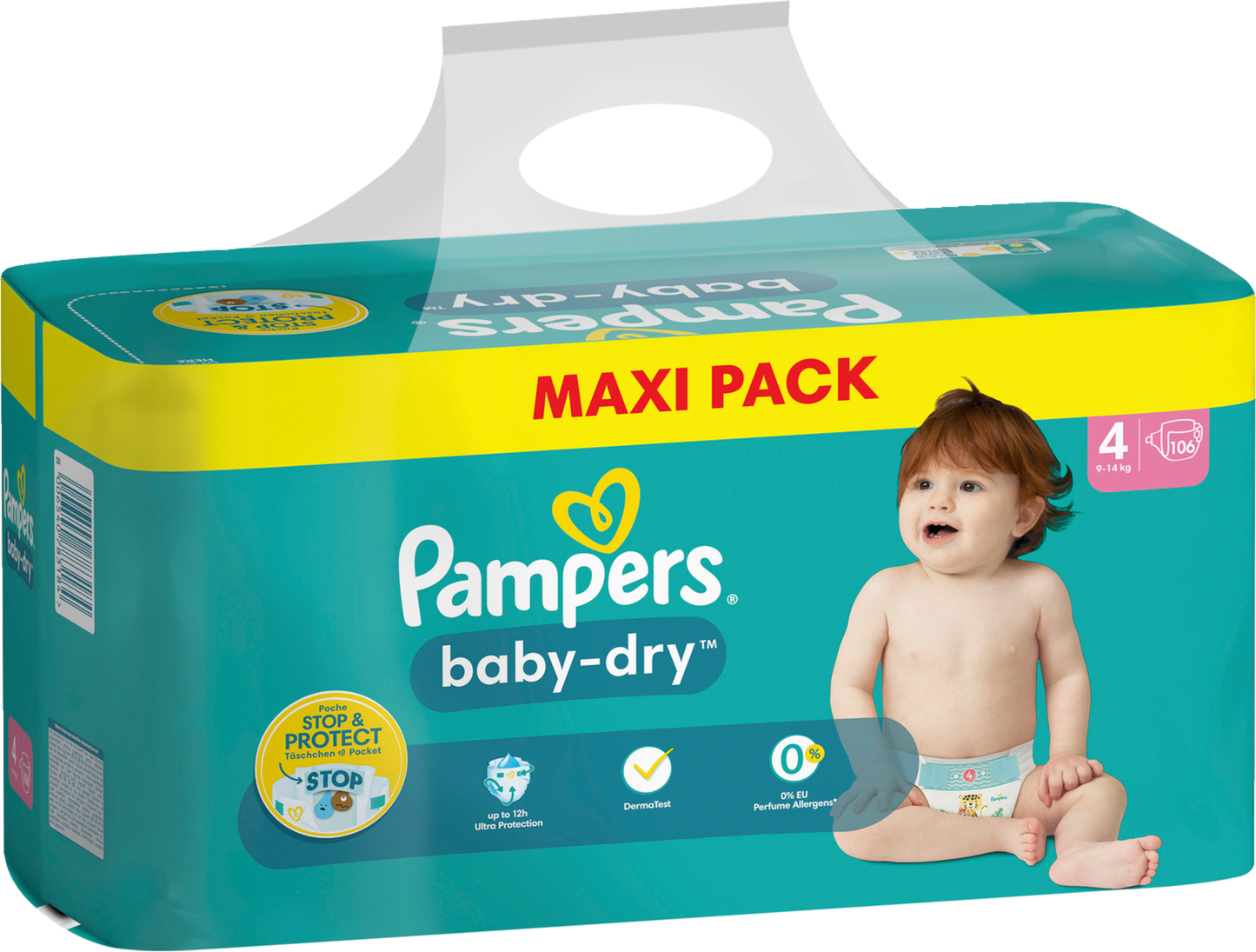 Pampers Baby-Dry Gr. 4 Maxi 9-14kg (106 STK) Maxi Pack