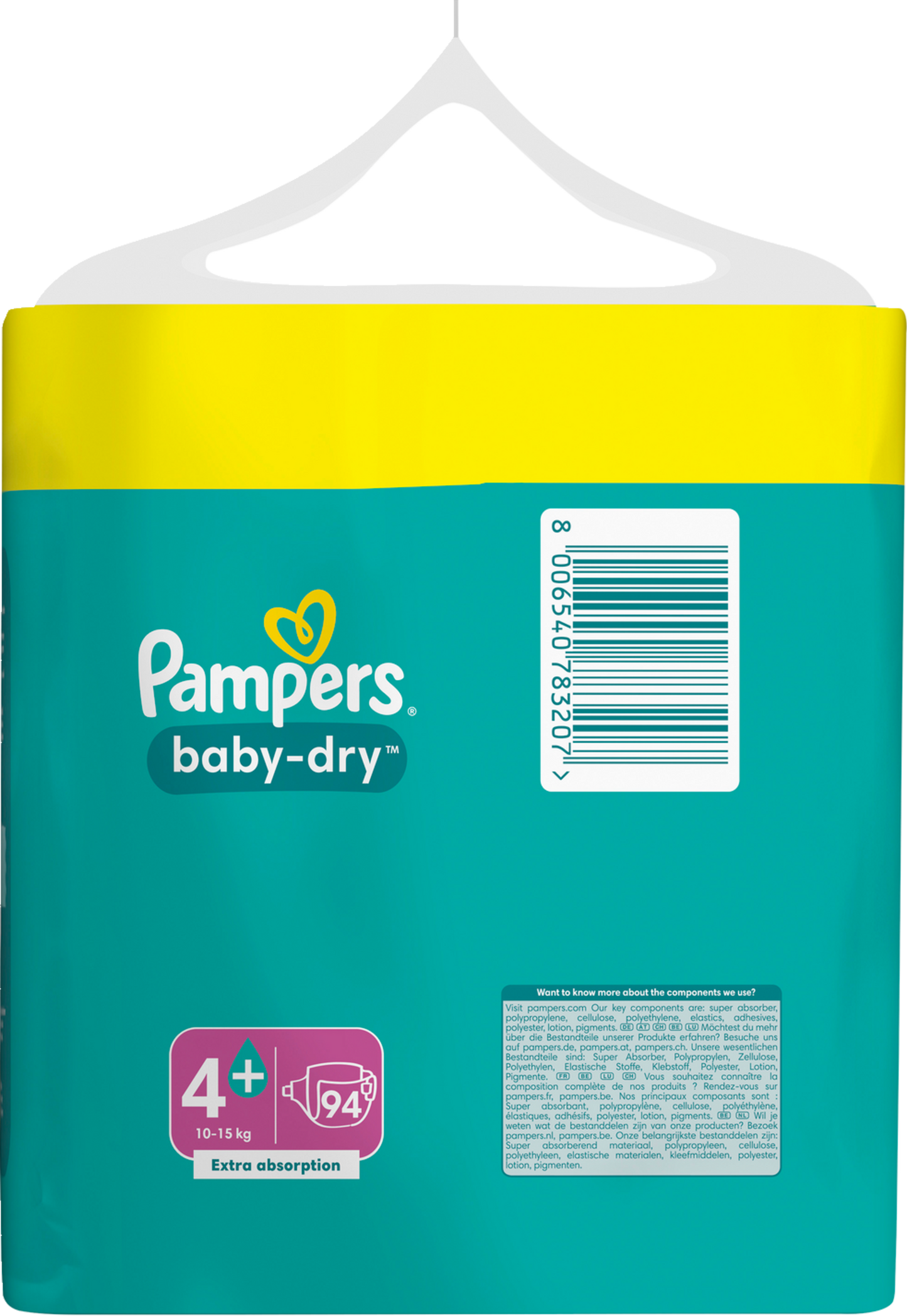 Pampers Baby-Dry Gr.4+ Maxi Plus 10-15kg (94 STK) Maxi Pack