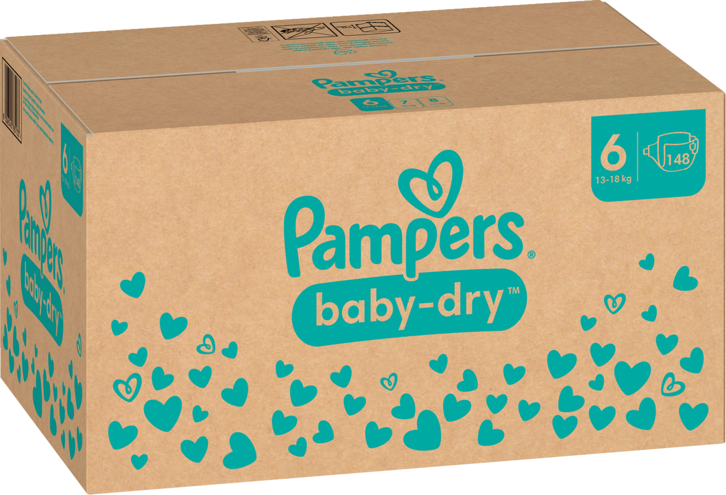 Pampers Baby-Dry Gr.6 Extra Large 13-18kg (148 STK) Monatsbox