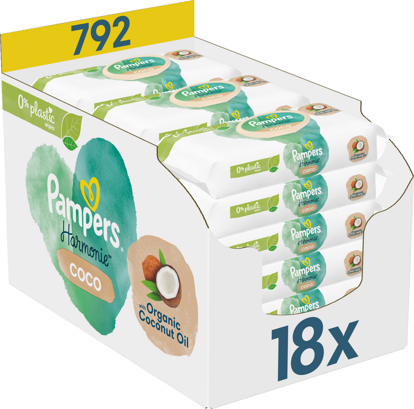 Pampers Harmonie Coco Feuchttücher (18 x 44 STK) Karton