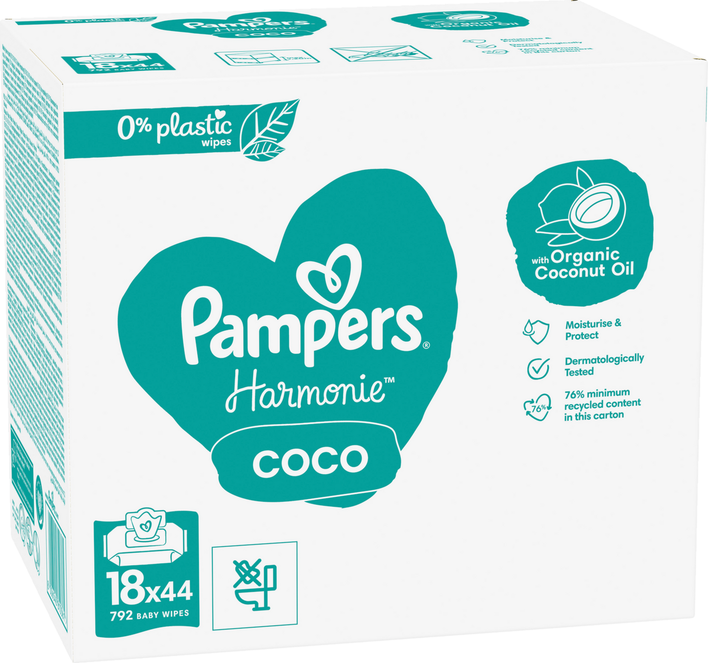 Pampers Harmonie Coco Feuchttücher (18 x 44 STK) Karton