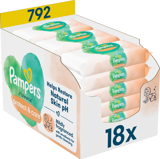 Pampers Harmonie Protect & Care Feuchttücher (18 x 44 STK) Karton