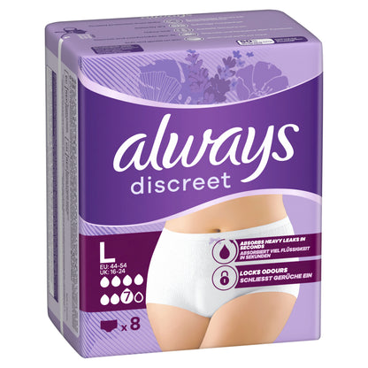 Always Discreet Inkontinenz-Höschen Plus Gr. L (32 STK) Monatspaket