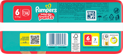 Pampers Baby-Dry PANTS Gr. 6 XL 13-19kg (32 STK) Beutel