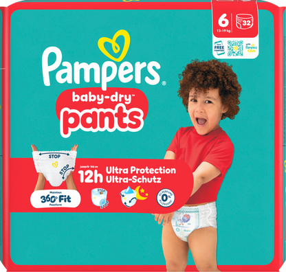 Pampers Baby-Dry PANTS Gr. 6 XL 13-19kg (32 STK) Beutel