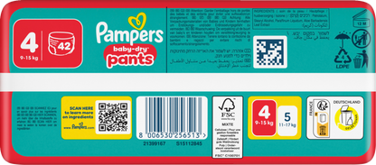 Pampers Baby-Dry PANTS Gr. 4 Maxi 9-15kg (2 x 42 STK) Sparpack