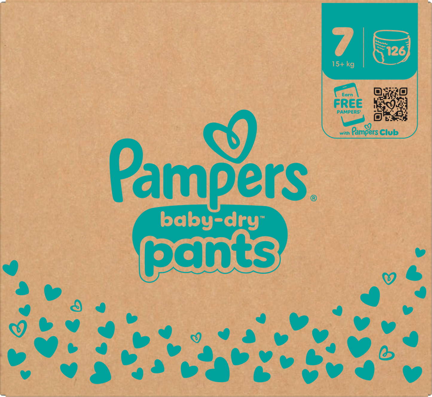 Pampers Baby-Dry PANTS Gr. 7 XXL +15kg (126 STK) Monatsbox