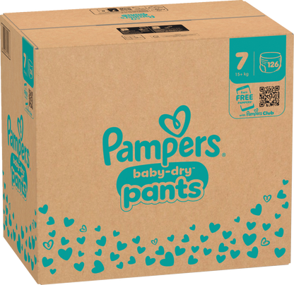 Pampers Baby-Dry PANTS Gr. 7 XXL +15kg (126 STK) Monatsbox